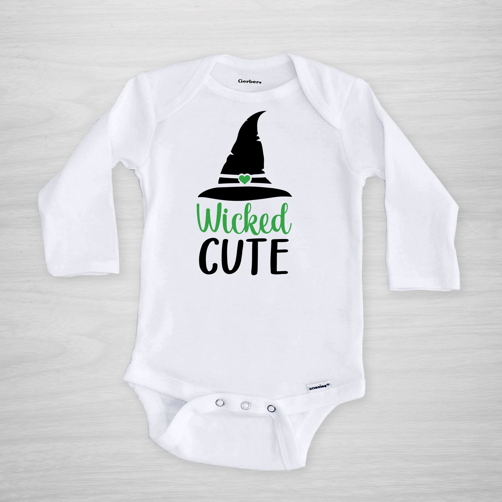 Wicked Cute Halloween Baby Onesie, long sleeved, from pipsy.com, genuine Gerber Onesie®