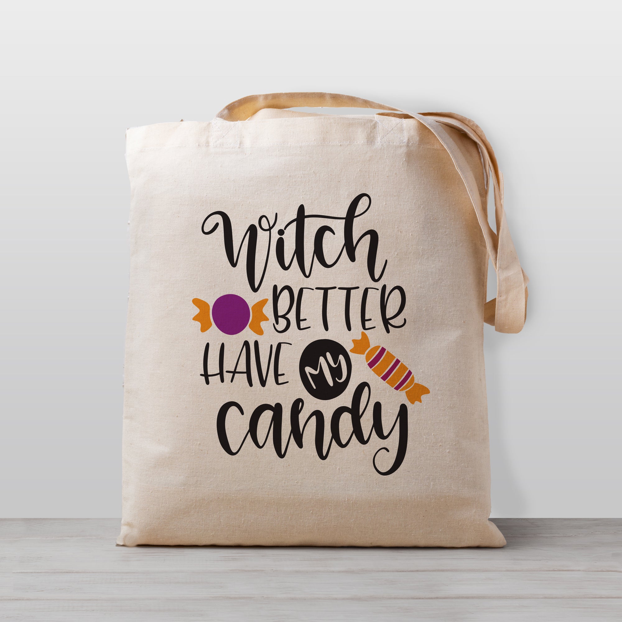 Halloween Trick or Treat Tote Bag "Witch Better Have My Candy", 100% natural cotton canvas