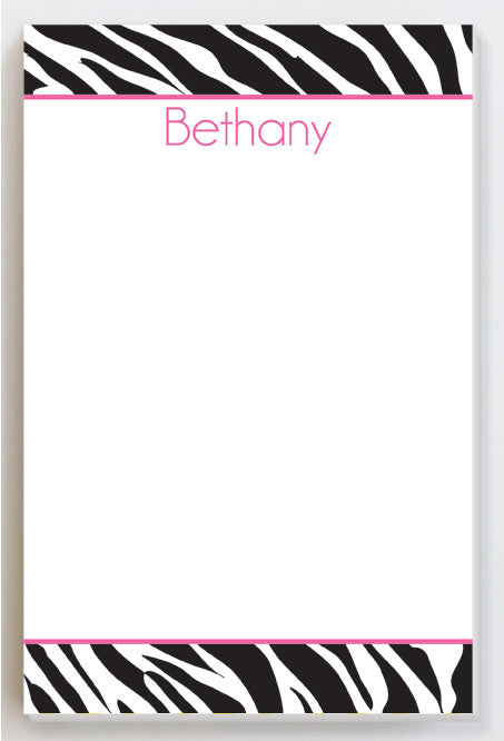 Zebra pink notepad