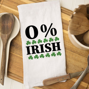Zero Percent Irish, 0% Irish Tea Towel for St. Patrick's Day, PIPSY.COM